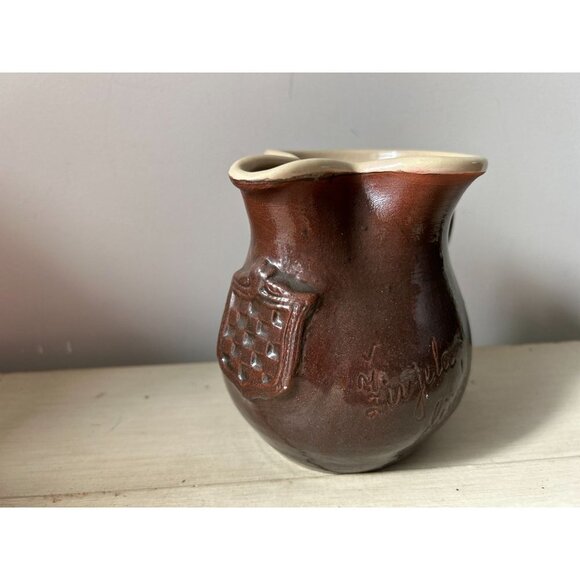 Portuguese Redware Pitcher with coat of arms  5' tall - Picture 6 of 14